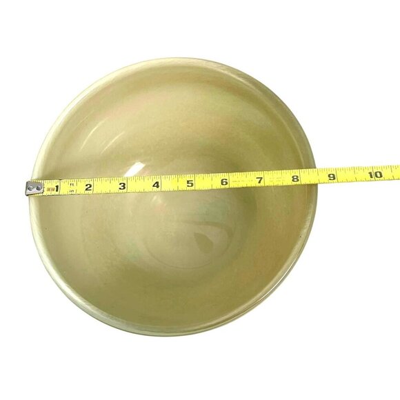 Large Yellow/Green Handblown Vintage Custard Glass Bowl 8” D x 5" H Heavy EUC - Picture 5 of 11